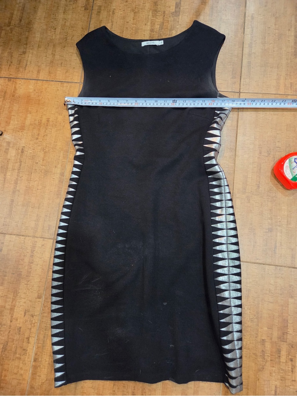Bailey 44 Black Dress with Silver Geometric Side Panels